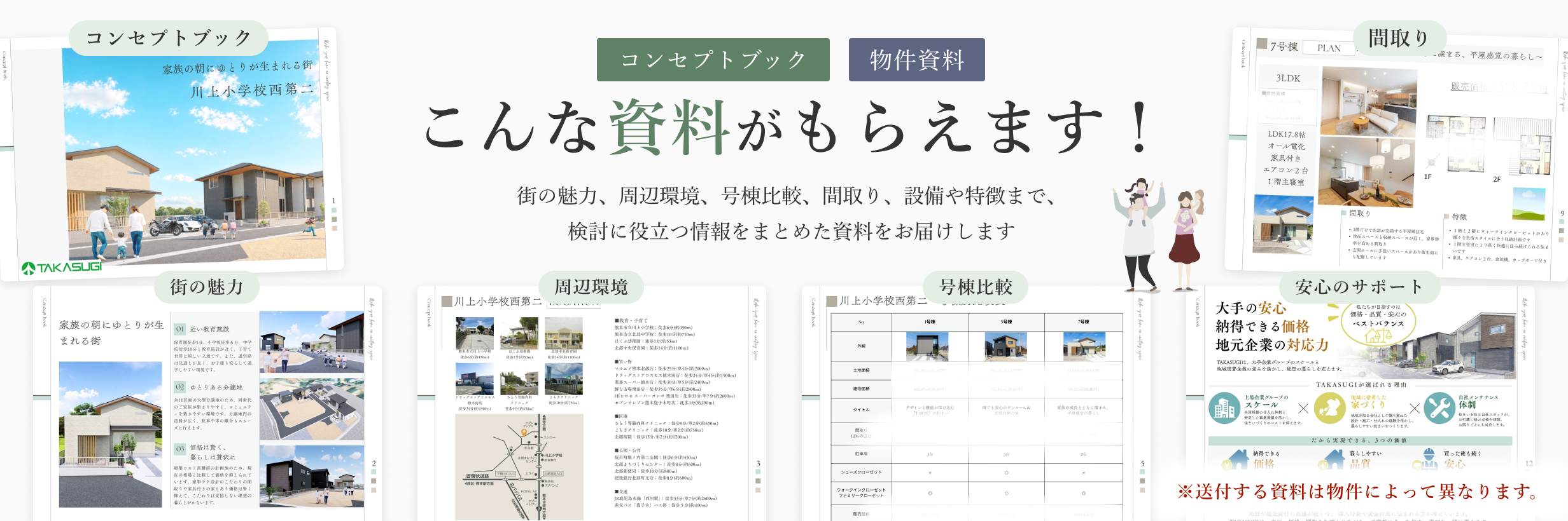 「コンセプトブック」「物件資料」こんな資料がもらえます！